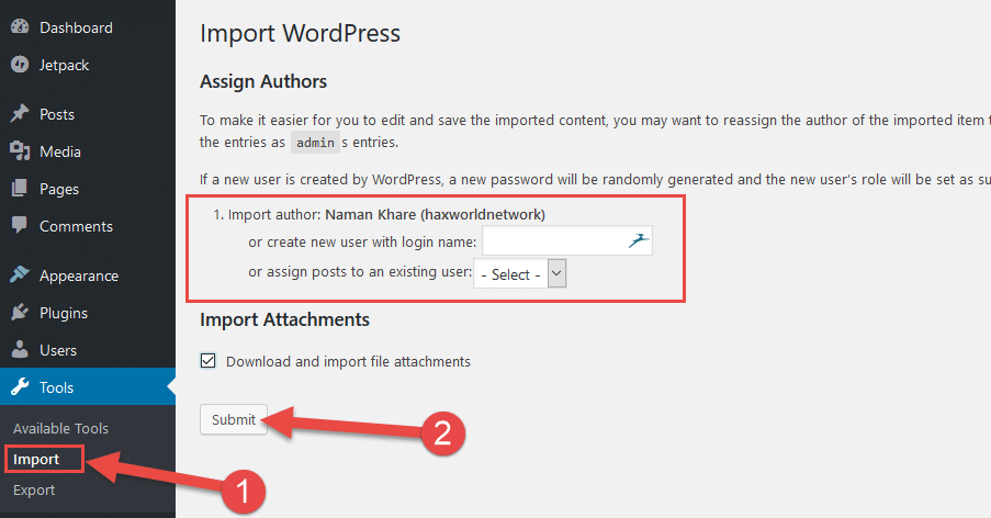 Assign Author name on WordPress.org