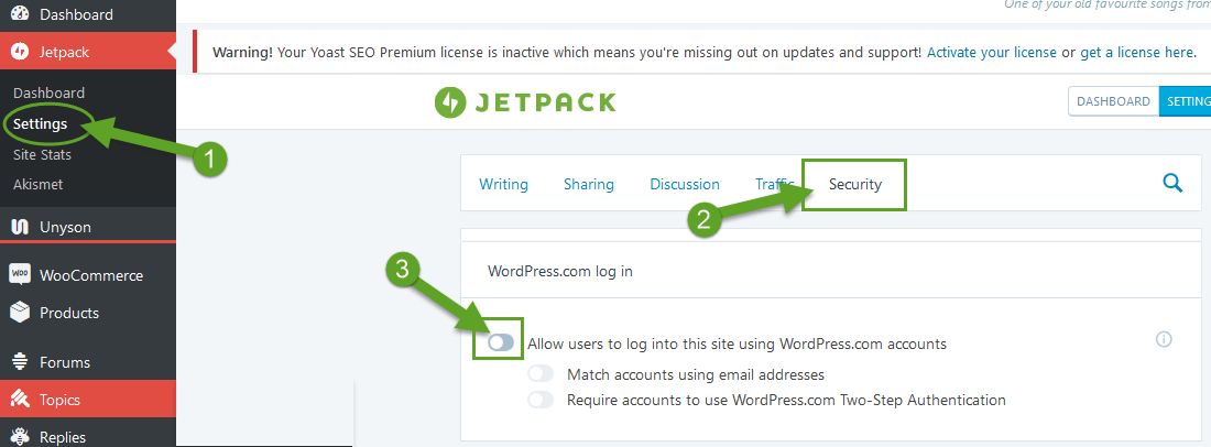 Disable WordPress.com login option - Disable login with WordPress