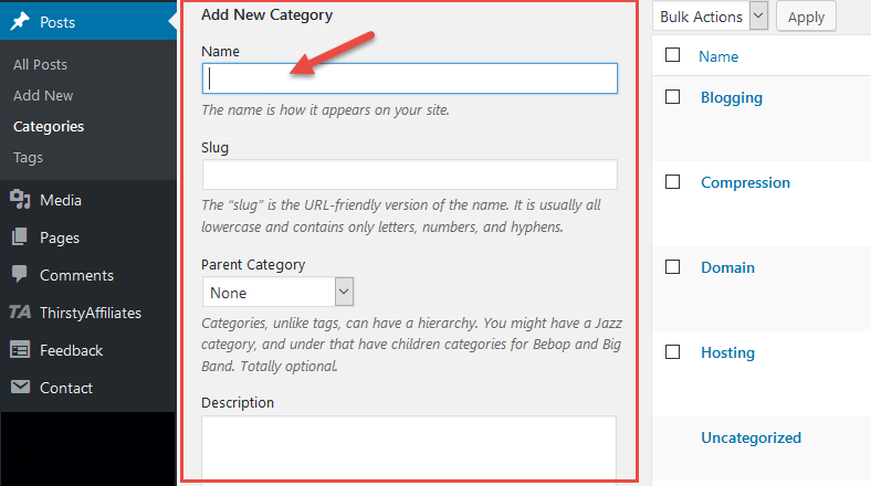 Create new category for your posts - Remove Uncategorized as the Default Category for WordPress Posts without Codes