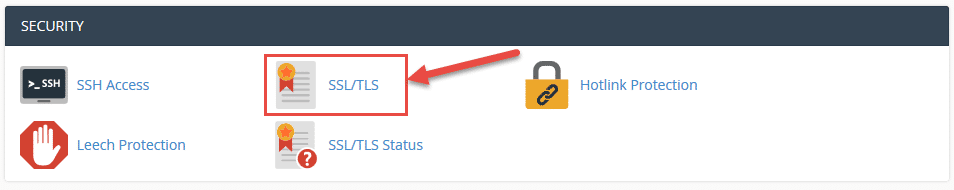 SSL/TLS option under Security tab