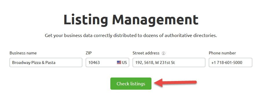 List Management Check listing